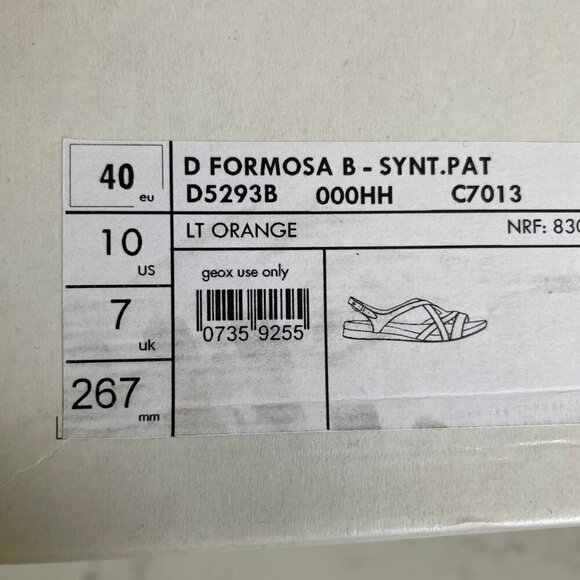 Geox Respira Formosa 1" Wedge Heel Strappy Sandals Buckle Close Lt Orange Sz 10 - Picture 10 of 11
